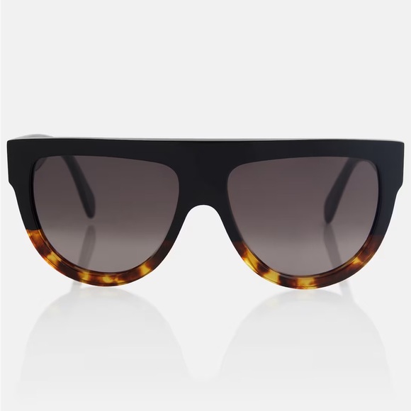 Celine Eyewear Blue Tortoise Shell Aviator D Frame Rhinestone Acetate Sunglasses - Picture 2 of 14